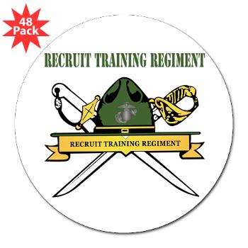 RTR - M01 - 01 - Recruit Training Regiment with Text - 3" Lapel Sticker (48 pk)