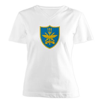 SACLANT - A01 - 04 - Supreme Allied Commander, Atlantic - Women's V-Neck T-Shirt