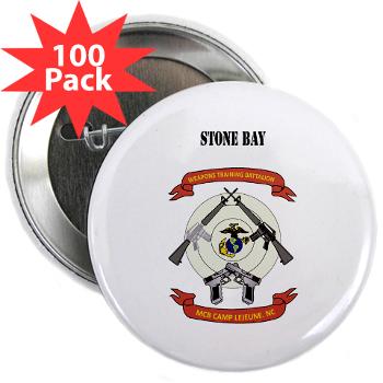 SB - M01 - 01 - Stone Bay with Text - 2.25" Button (100 pack)