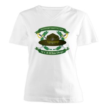 SB - A01 - 04 - Support Battalion - Women's V-Neck T-Shirt - Click Image to Close