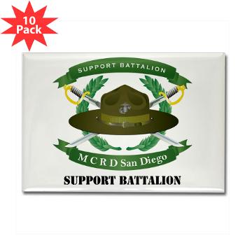 SB - M01 - 01 - Support Battalion with Text - Rectangle Magnet (10 pack)