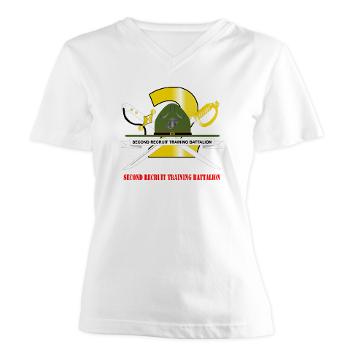 SRTB - A01 - 04 - Second Recruit Training Battalion with Text - Women's V-Neck T-Shirt