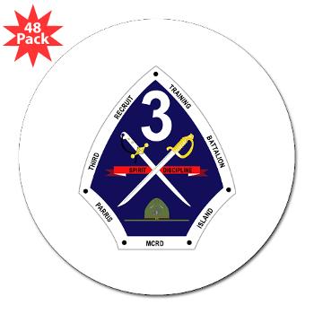 TRTB - M01 - 01 - Third Recruit Training Battalion - 3" Lapel Sticker (48 pk) - Click Image to Close