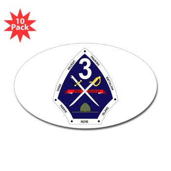 TRTB - M01 - 01 - Third Recruit Training Battalion - Sticker (Oval 10 pk)