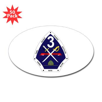 TRTB - M01 - 01 - Third Recruit Training Battalion - Sticker (Oval 50 pk)
