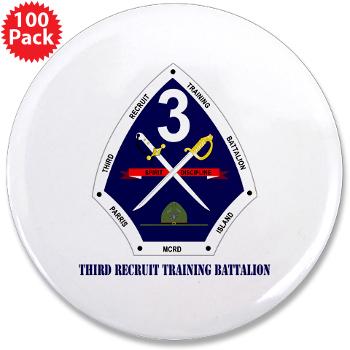 TRTB - M01 - 01 - Third Recruit Training Battalion with Text - 3.5" Button (100 pack)