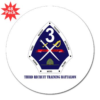 TRTB - M01 - 01 - Third Recruit Training Battalion with Text - 3" Lapel Sticker (48 pk)