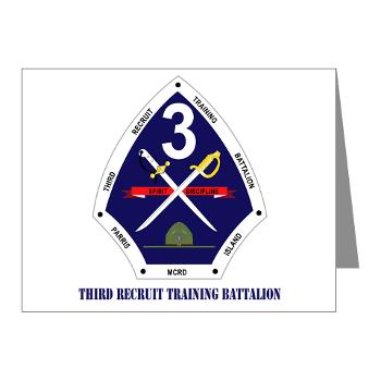 TRTB - M01 - 02 - Third Recruit Training Battalion with Text - Note Cards (Pk of 20)