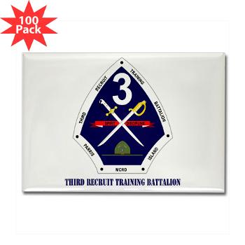 TRTB - M01 - 01 - Third Recruit Training Battalion with Text - Rectangle Magnet (100 pack)