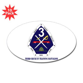 TRTB - M01 - 01 - Third Recruit Training Battalion with Text - Sticker (Oval 10 pk)