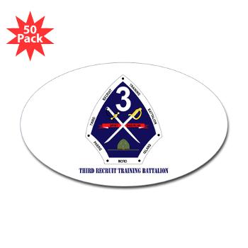 TRTB - M01 - 01 - Third Recruit Training Battalion with Text - Sticker (Oval 50 pk)