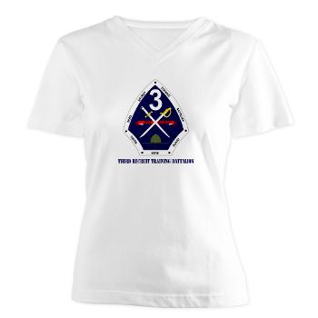 TRTB - A01 - 04 - Third Recruit Training Battalion with Text - Women's V-Neck T-Shirt