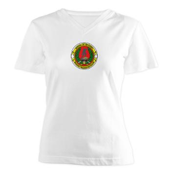 USMCSI - A01 - 04 - USMC School of Infantry - Women's V-Neck T-Shirt - Click Image to Close