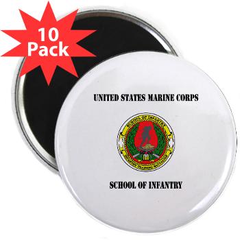 USMCSI - M01 - 01 - USMC School of Infantry with Text - 2.25" Magnet (10 pack)