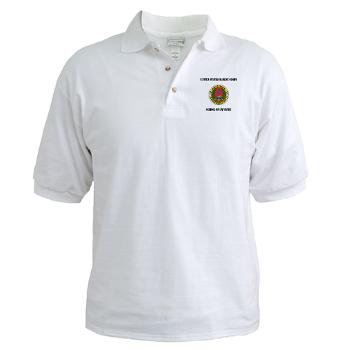USMCSI - A01 - 04 - USMC School of Infantry with Text - Golf Shirt - Click Image to Close