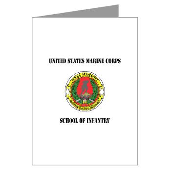 USMCSI - M01 - 02 - USMC School of Infantry with Text - Greeting Cards (Pk of 10)