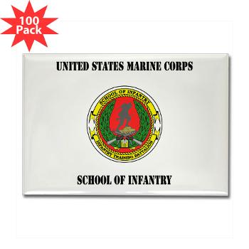 USMCSI - M01 - 01 - USMC School of Infantry with Text - Rectangle Magnet (100 pack) - Click Image to Close