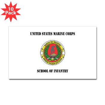 USMCSI - M01 - 01 - USMC School of Infantry with Text - Sticker (Rectangle 10 pk) - Click Image to Close