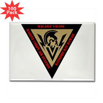 MCASKB - M01 - 01 - Marine Corps Air Station Kaneohe Bay - Rectangle Magnet (100 pack)