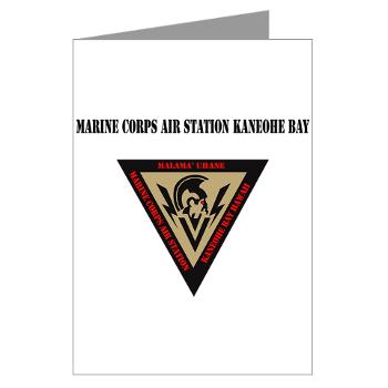 MCASKB - M01 - 02 - Marine Corps Air Station Kaneohe Bay with Text - Greeting Cards (Pk of 10)