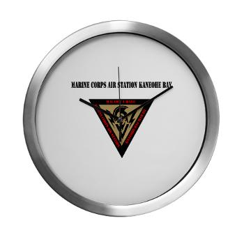 MCASKB - M01 - 03 - Marine Corps Air Station Kaneohe Bay with Text - Modern Wall Clock