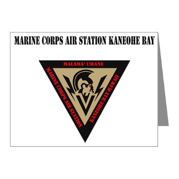MCASKB - M01 - 02 - Marine Corps Air Station Kaneohe Bay with Text - Note Cards (Pk of 20)