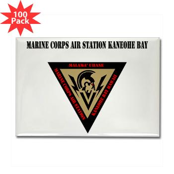 MCASKB - M01 - 01 - Marine Corps Air Station Kaneohe Bay with Text - Rectangle Magnet (100 pack)