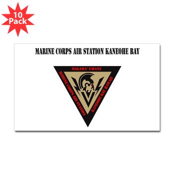 MCASKB - M01 - 01 - Marine Corps Air Station Kaneohe Bay with Text - Sticker (Rectangle 10 pk)