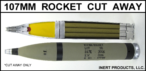 Inert, 107mm Rocket Cut Away / Cross Section - Click Image to Close